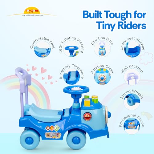 Image of Toy Zone Educational Rider-Blue|Ride-On Baby Car |Toy Car|Push Car|Swing Car |Kids Power Wheel Ride On Car for Children /Kids |Toy Baby Car