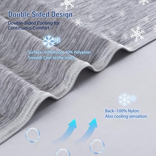Cooling Blanket Queen Size, Lightweight & Breathable Summer Blanket for Hot Sleepers & Night Sweats, Double-Sided Cool-to-Touch Design, Smooth Cooling Blanket for Bed, 79" x 86" - 2