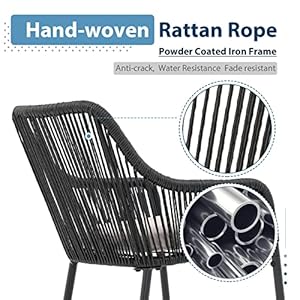 JOIVI 5-Piece Patio Bar Dining Set, Bar Height Outdoor Table and Chairs Set with 4 Bar Stools, Cushions & 41" Table for Patio, Poolside, Backyard, Bar Table Set, Tempered Glass Tabletop, Black JOIVI 5 Piece Patio Bar Dining Set Bar Height Outdoor Table and Chairs Set with 4 Bar Stools Cushions 41 Table for Patio Poolside Backyard Bar Table Set Tempered Glass Tabletop Black