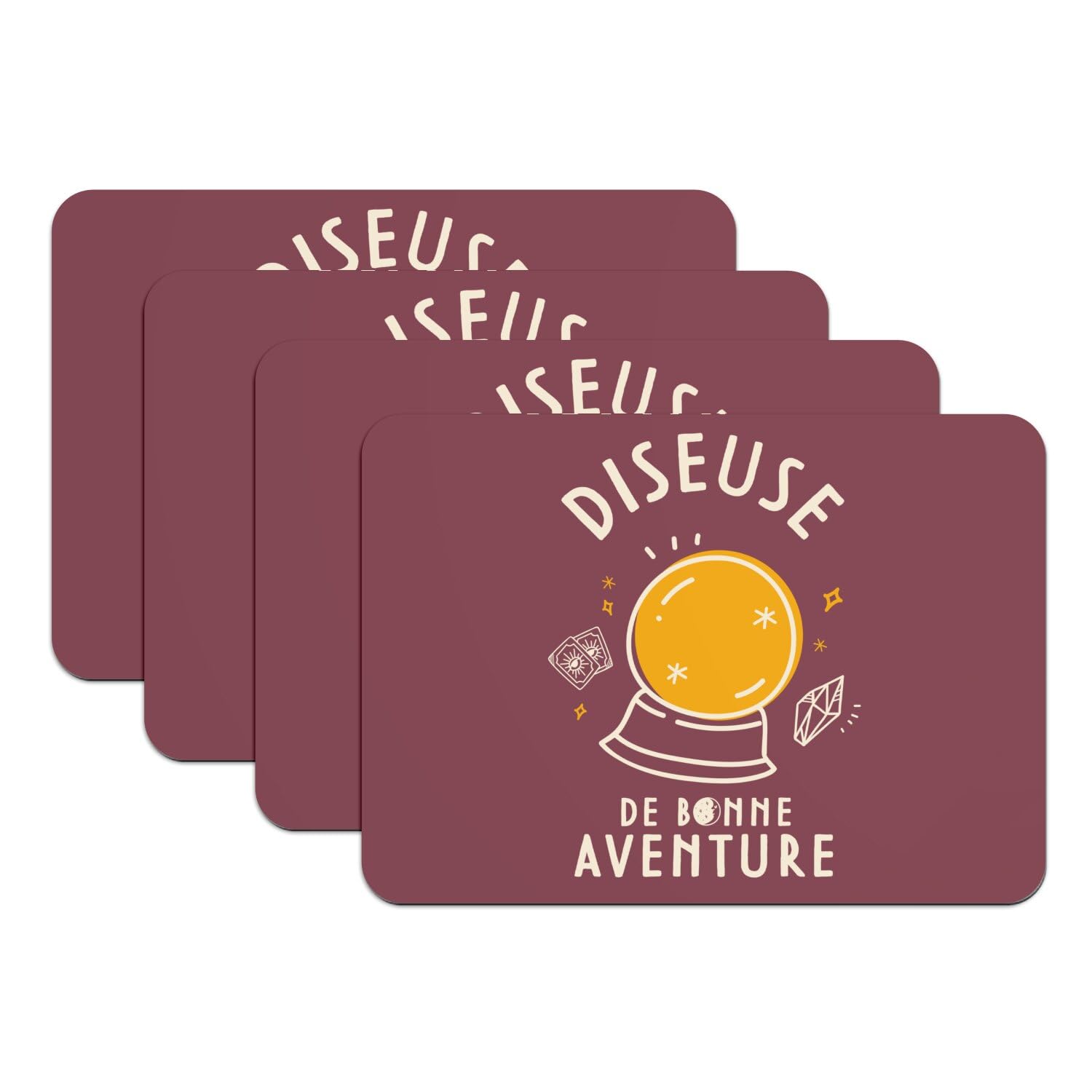 Set de table caoutchouc antidérapant et grand format rouge tarot