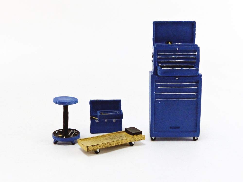 Tire Brigade 4 Piece Tool Set Blue 1/18 by Motorhead Miniatures 190