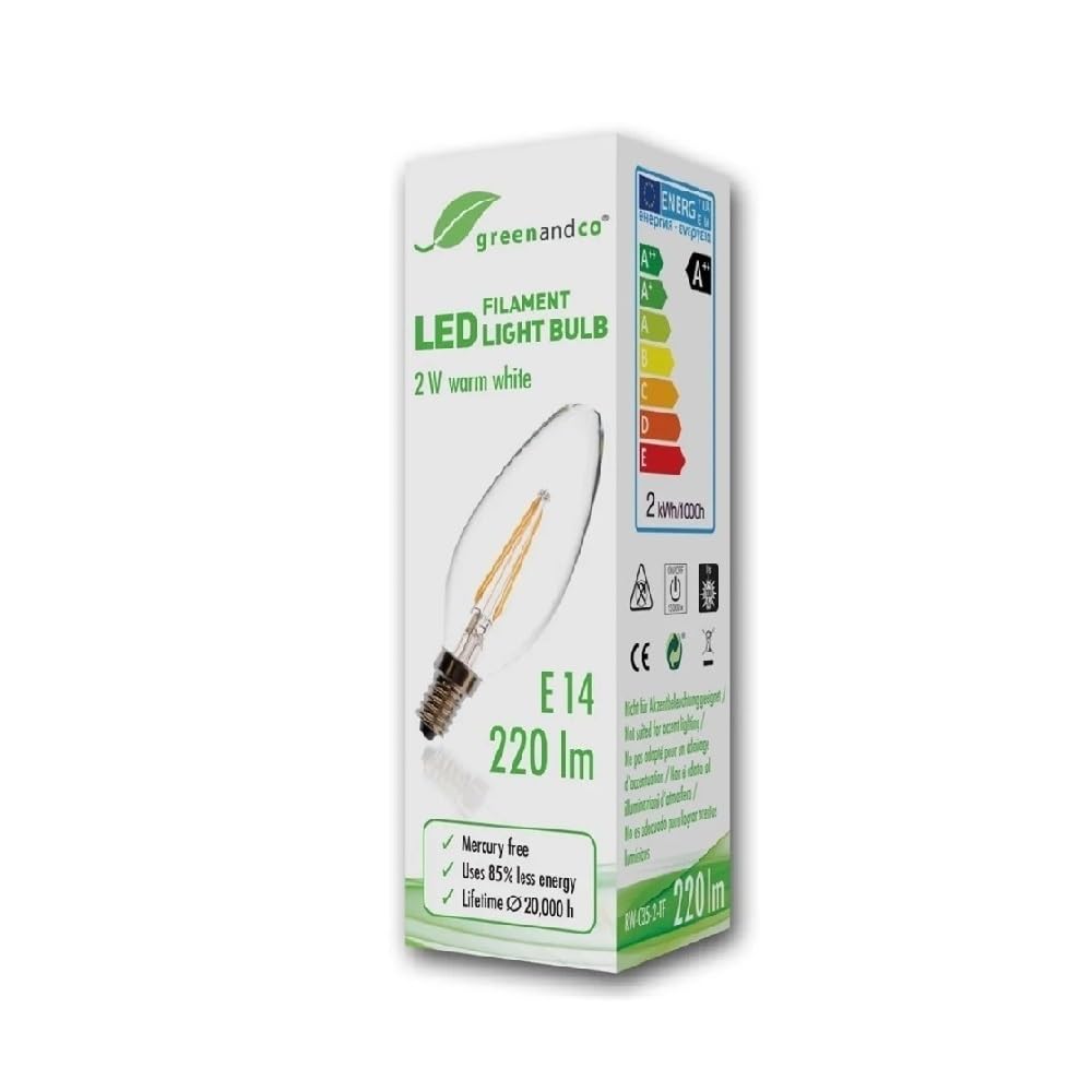 Beleuchtung, 20 Stück, LED-Kerzen-Glühbirne, AC220V, E14, 4 W, dimmbar, C35T, Retro-Bernstein-Kronleuchter-Lampen-Lichtquelle
