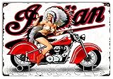 Motorcycle Pin Up Girl Garage Shop Metal Sign Funny Tin Sign Bar Pub Diner Cafe Wall Decor Home Decor Art Poster Retro Vintage 8x12 Inches