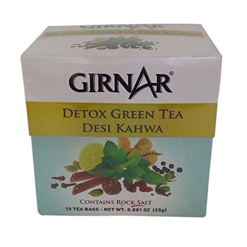 Girnar Detox Green Tea Bags, Desi Kahwa, 10X2.5G Carton, 25 Grams