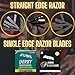 The Shave Factory Straight Edge Razor Kit (Steel Razor / 300 Derby Professional Single Edge Razor Blades)