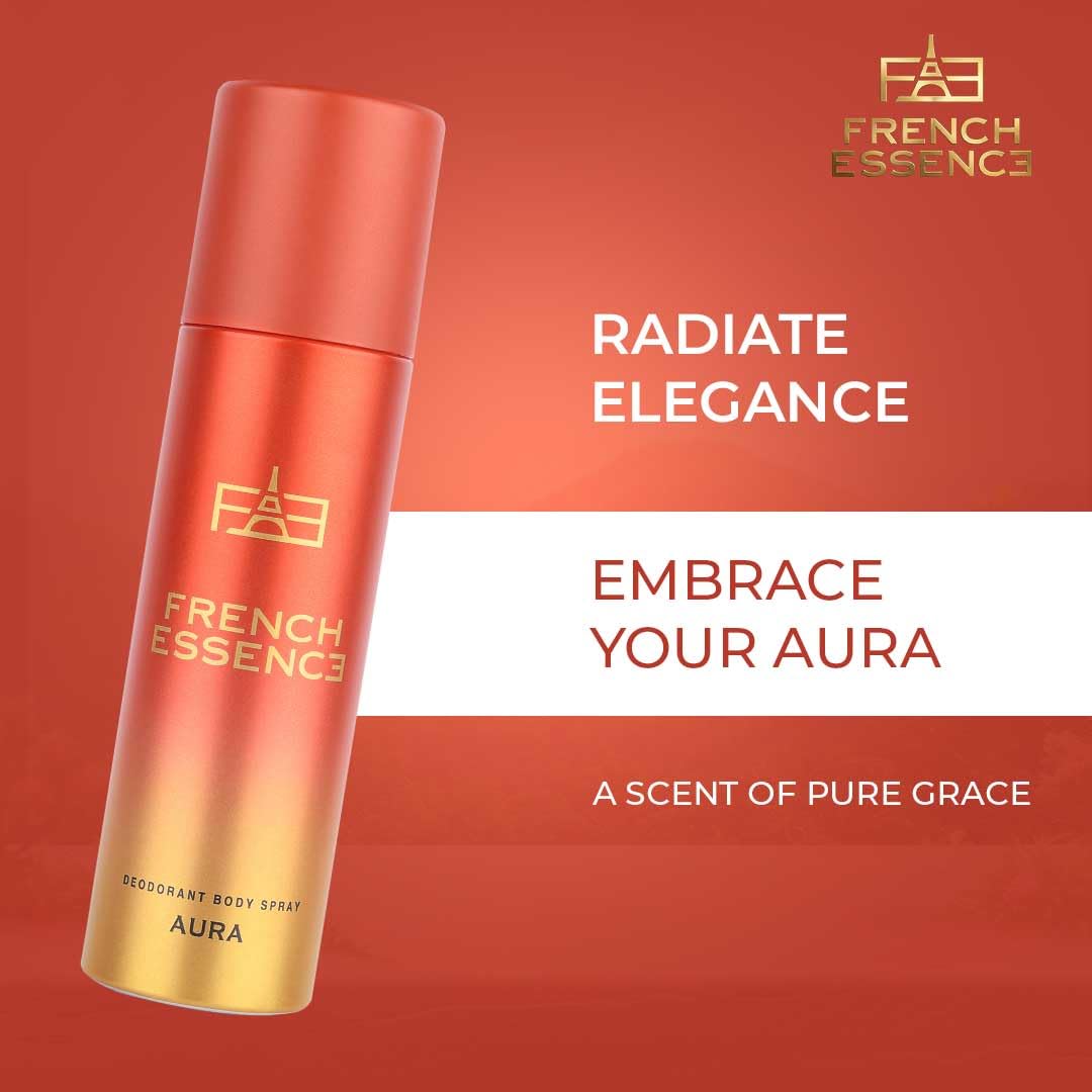 French Essence Aura | Deodorant For Women | Body Spray | Fresh Fragrance | Long Lasting Scent 150ml Each - Pack of 1 1