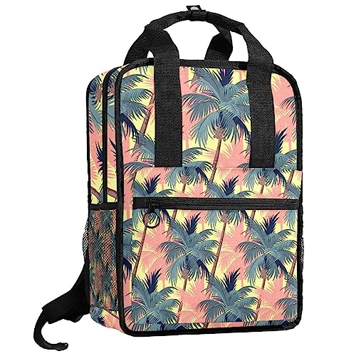 Sac à dos garçons palmier multicolore avec bretelles réglables pour enfant