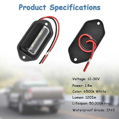 URAQT LED Auto Oświetlenie Tablicy Rejestracyjnej, 2 Szt. 6500K 6SMD, Wodoodporne Tylne Światła Dla Samochodów Ciężarowych, SUV-ów, Przyczep, Moto