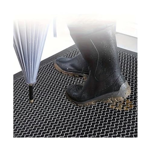 Paillasson antidérapant PVC étanche tapis élastique bleu entrée