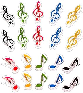 Music Note Clips,Liwein 20PCS Book Page Clip Plastic Music Page Holder Stationery Clips Bookmarks Memo Message Clips for Music Note Book Clothes Sheet 5 Colors