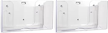 TrippNT 51937 Small Dual Dispensing Paper Towel Holder with 150 9.2 x 9.4 inch Multi-Fold Paper Towel Capacity and Peelable Protective Film,Clear Pack of 2