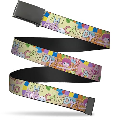 Buckle-Down Hasbro Flip Web Belt Candy Land Take Me To The Candy Character Collage