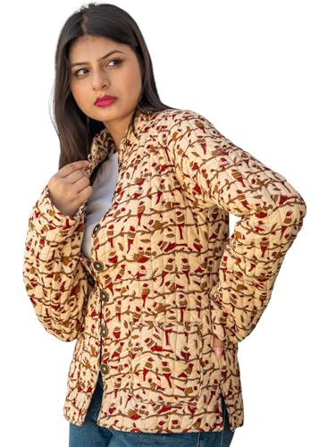 Image of Jackets for women | Cotton Quilted Reversible Short Jacket | Double Sided Warm Outerwear Coat for women |Jacket for women winter wear