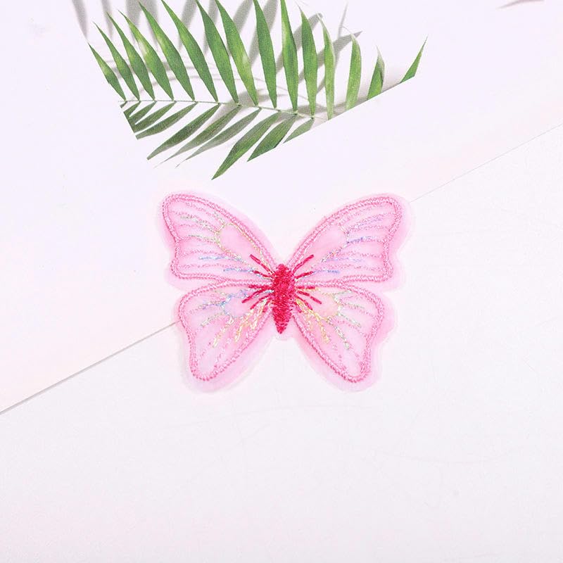 Parches de Bordado 50 Parches Bordados de Mariposa 5 x 4 cm, Apliques Encaje for Planchar en Ropa, Grandes for Coser Vaqueros y Chaquetas(White)
