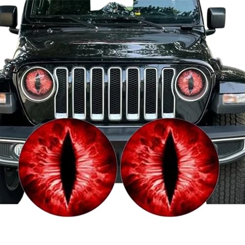 Image of Beast Eyes Headlight Decals Pair,Funny DIY Decals for Truck Car Body Window Bumper Decoration Headlight Decal 3D Stereo Eyes Stickers Decal Headlight (2Pcs 8In) (A)
