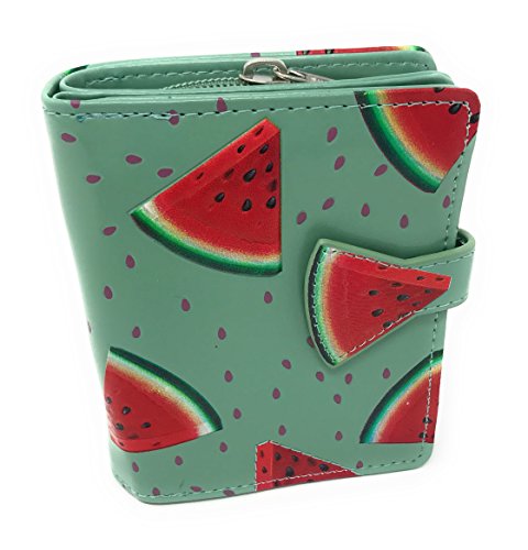 Shag Wear Small Watermelon Fruit Wallet for Women and Teen Girls Vegan Faux Leather 4.5