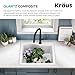 KRAUS Quarza 25-inch Drop-In/Undermount Single Bowl Granite Kitchen Sink in White. KGD-441WHITE