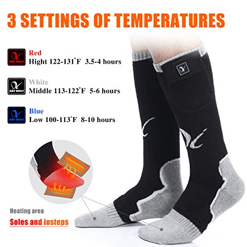 Heated Socks Electric Foot Warmer Rechargeable Batteries 7.4 V 2200 mAh Cold Winter Snow for Outdoor and Indoor Hunting Fishing Camping Hiking Riding Motorcycle Skiing for Men and Women - Image 3