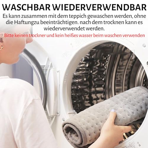Teppich Antirutschunterlage, Waschbare Antirutsch Pads für Sicheren Halt Wiederverwendbar, Rückstandsfrei, Teppichstopper Antirutschmatte für Hartholzböden 10cmx10cm,12 Stück