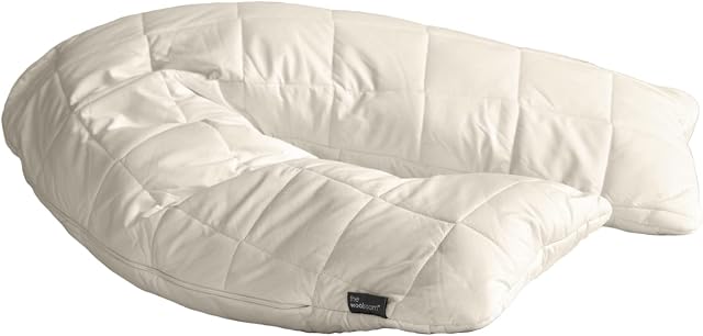 WOOLROOM - V-Shaped Body Pillow - Adjustable Luxury and Hypoallergenic Wool Orthopaedic Bed Pillow - Temperature Regulating Feather and Down Alternative - Traceable British Washable Wool, Champagne