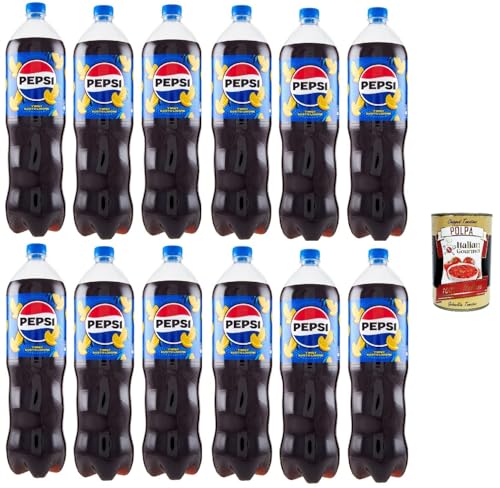 Italian Gourmet Pepsi Twist Zitronengeschmack 12x1,5L, Kohlensäurehaltiges Cola-Getränk mit Zitrone, Vorratspack 18L, PET-Flaschen, Ideal für Partys, Familie & Mixgetränke + Italian Gourmet Polpa