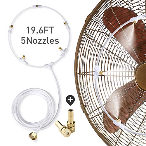 HOMENOTE Outdoor Misting Fan Kit for a Cool Patio Breeze 19.36FT (5.9M) Misting