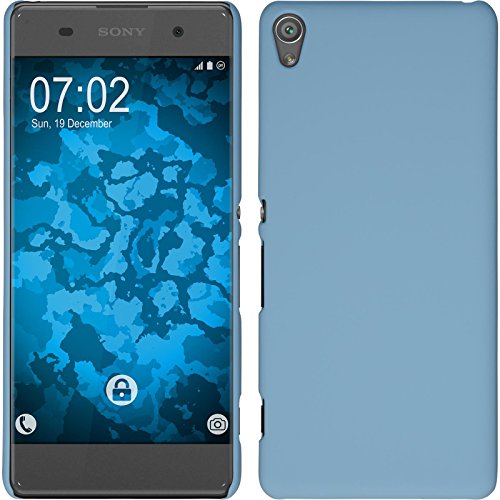 PhoneNatic Case kompatibel mit Sony Xperia XA - Hülle hellblau gummiert Hard-case + 2 Schutzfolien