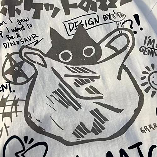 Gothic Oversized Printed T-Shirt Harajuku Street Trend Men and Women's Personality Loose Print Punk Short Sleeve4