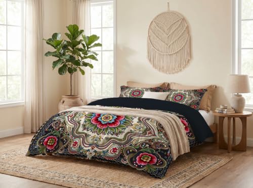Housse de couette douce en microfibre réversible aux motifs ethniques - 4