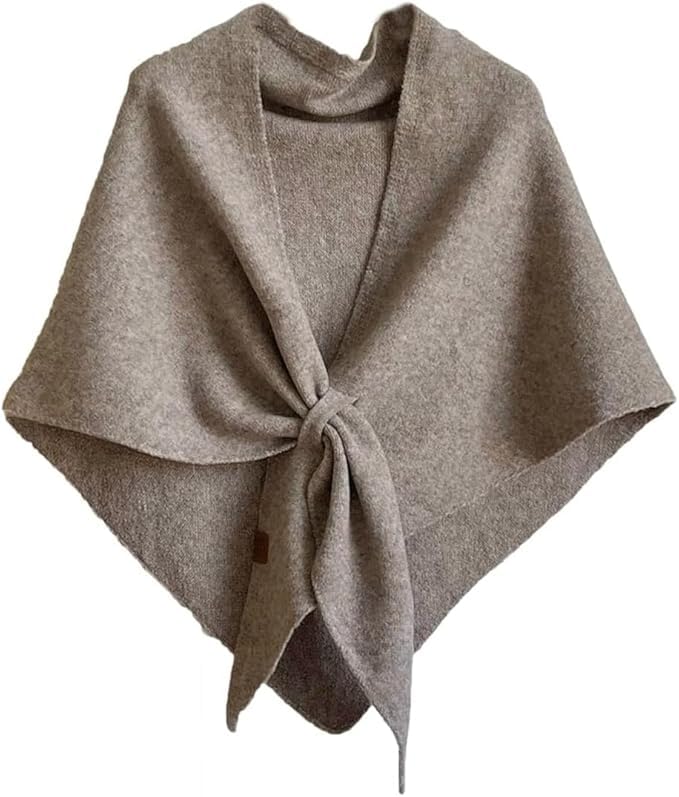 Pashmina Shawl Wraps For Women, Elegant Solid Color Cape Shawl, Knitted Shawls And Wraps Cardigan Triangle Scarf