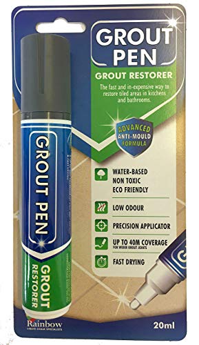 Large Grout Pen Dark Grey - Revives & Restores Stained Tile Grout Leaving a Clean Fresh Look by Rainbow Chalk Markers