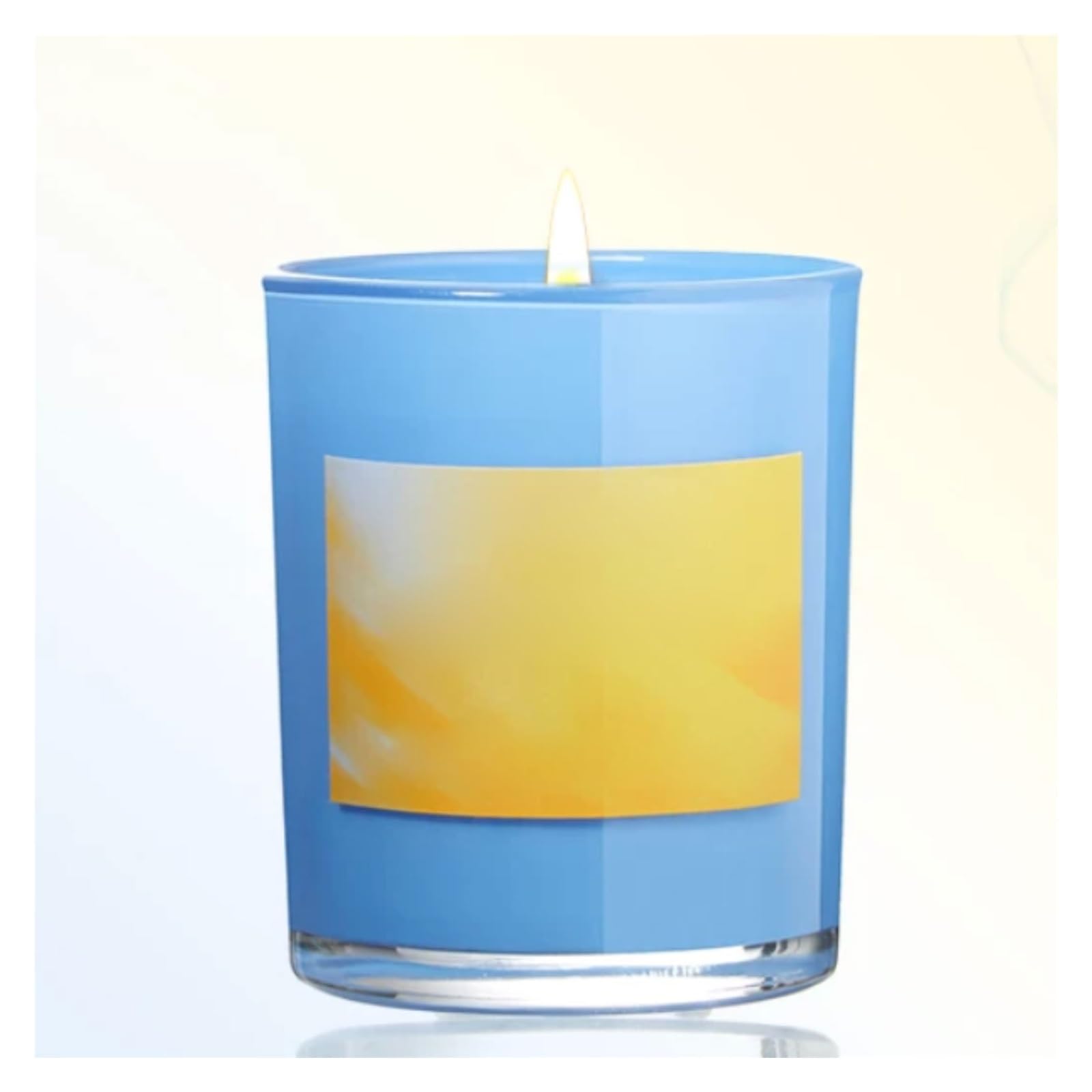 Exquisito Velas de vidrio hechas con cera de soja y aceites esenciales botánicos, velas en tarro reutilizables de larga duración for aliviar el estrés meloso(Blu)