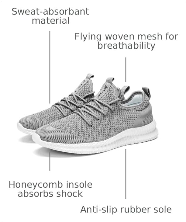 Image of FUJEAK Men Running Shoes Men Casual Breathable Walking Shoes Sport Athletic Sneakers Gym Tennis Slip On Comfortable Lightweight Shoes
