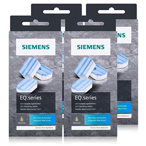 4er Pack Entkalkungstabletten 2in1 für Kaffeevollautomaten / Siemens EQ.series TZ80002