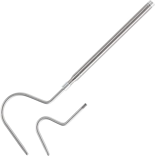 WACOOL 2 in 1 Collapsible Snake Hook, Adjustable Snake Tong Snake Grabber Cather Stick Handheld Pick-up Tool, 2 Hooks Suitable for Small Snake & Large Snake Catching Controlling Moving