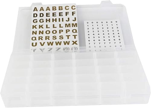 Miniatura 3 de Sivya Caja organizadora de plástico de 36 rejillas con separadores ajustables, ideal para tu tablero de cartas con calcomanías