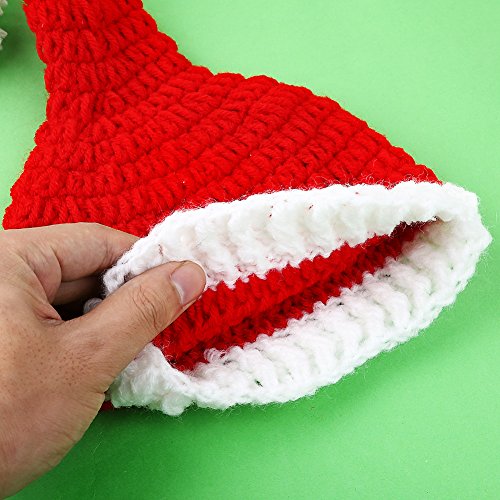 Sunbaby Newborn Baby Christmas Santa Knitted Crochet Photo Photography Prop Lovely Hats Costume Outfits (Boy Pants Suit), Medium Size #TOP2