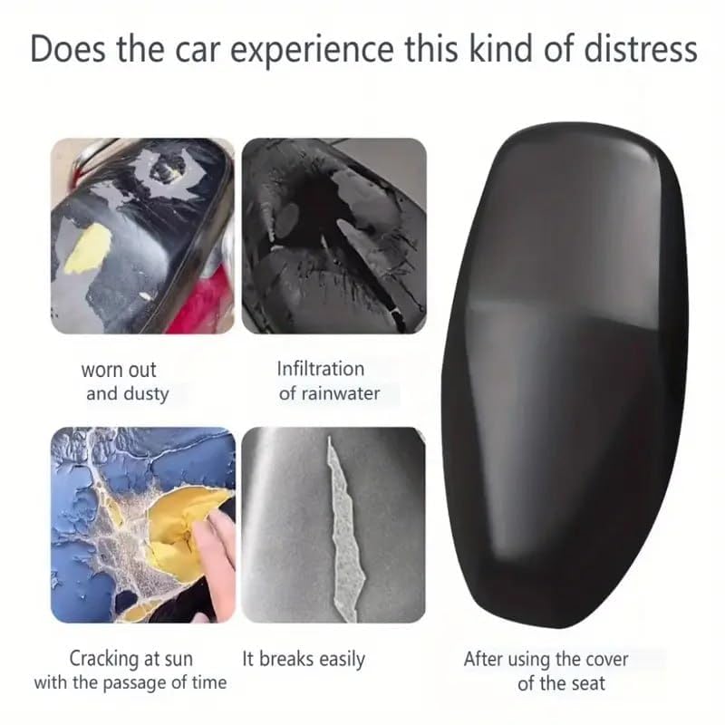 Image of Seat Cover 65 x 35 cm | PU Leather & 3D Mesh Seat Cushion Cover | Removable Washable Seat Protector for Daily Riding | Dust Resistant & Anti Scratch | Black Anti-Scratch Protection
