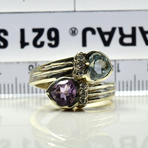 Bague améthyste et topaze en argent le cadeau de naissance idéal