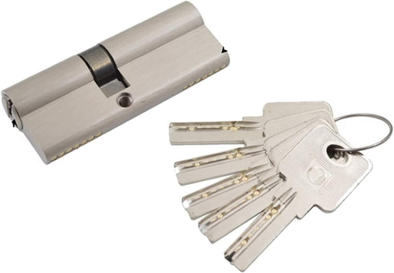 Ykmyxz Length 70Mm Barrel Lock, Lock Cylinder Various Sizes Of Door Cores 5Keys Height 32Mm Internal And External Double Unlocking(Length 70Mm)
