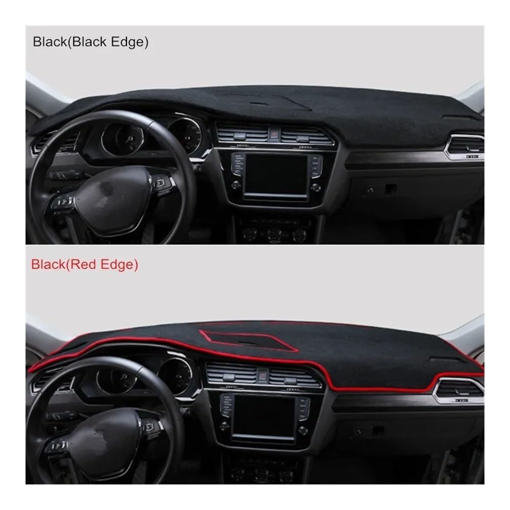 Coche Fundas Salpicadero Compatible Con VW Para Tiguan 2016 2017 2018 2019 2020 2021 2022 2023 Protectora Salpicadero Alfombrilla Coche Parasol Alfombra(LHD,Black(Black Edge))