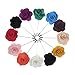 TopTie Flower Lapel Pin Rose for Wedding, 12 Pcs Assorted Color-set1