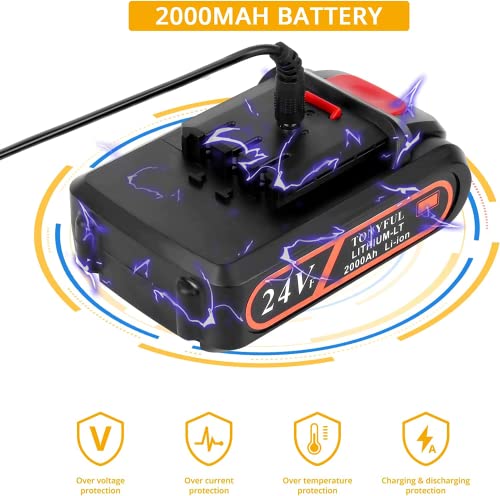 TONYFUL Akku-Kettensäge, 6 Zoll Mini Kettensäge mit 2 Akkus und Ersatzkette, Tragbare Einhand-Kettensäge… – Bild 7