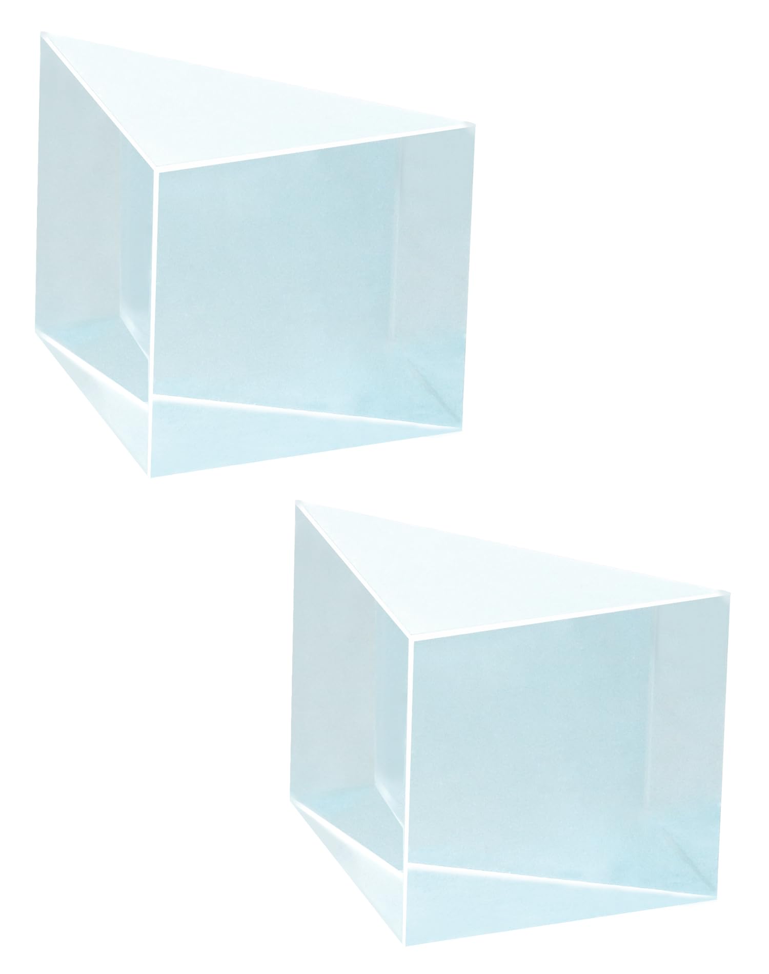 QWORK 25mm Glass Right Angle Triangle Prism for Optics, Science Experiments, and Photography, 2 Pack Right Angle Prism Mirror, Coated Reflecting Prism