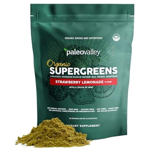 Paleovalley Organic Supergreens - Organic Greens Powder Superfood for Immune Support - Paleo Green Powder Blend - 28 Servings - 23 Organic Superfoods - Gluten Free, No Cereal Grasses, Soy or Grain