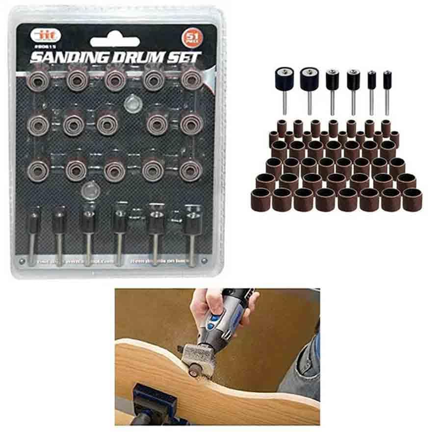 51 Pcs Drum Sanding Kit For Nail Drill Bits Dremel Accessories Rotary Tool Set 3