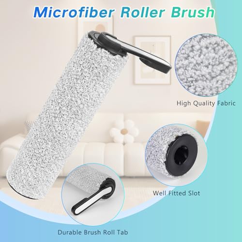 Image of Roller Brush and Filters Replacement Parts for Tineco Floor One S5 Combo /S5 Combo Power Kit Cordless Wet Dry Vacuum Cleaner- 2 Roller Brushes + 4 HEPA Filters + 1 Cleaning Brush (7 Pcs)