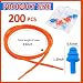 Xuhal 200 Pairs Corded Ear Plugs Silicone Earplugs with Cord Individually Wrapped Reusable Earplugs Sleep Noise Cancelling Hearing Protection for Snoring Shooting Studying Construction (Blue)