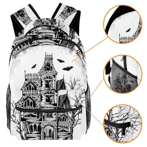 Sac à dos ordinateur portable imperméable Halloween école ado - 3