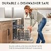 Glass Spaghetti Kitchen Storage Containers with Airtight Silicone Lids, BPA-Free Pantry Glass Storage Jars with Airtight Lid for Pasta and Dry Foods - Set of 3 with Portion Tool